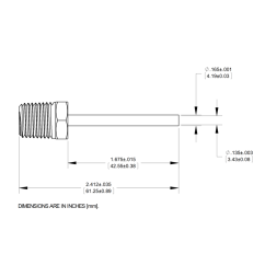 Celokovový hrot se závitem 1/4″NPT Gauge 8