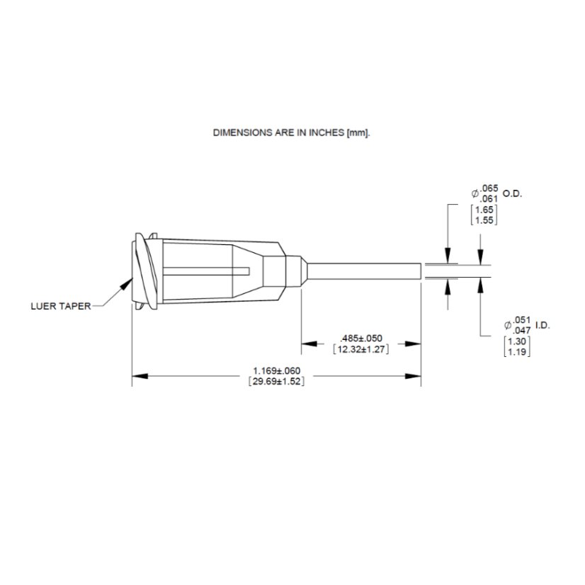 FLEXIBLE NADEL GRÖSSE 15 BERNSTEIN 0,5″ 50