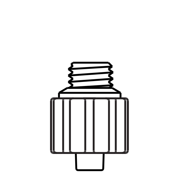 Spitzenadapter aus Polypropylen, transparent