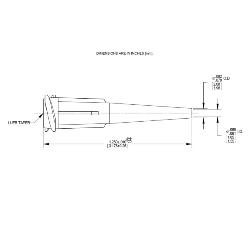 TAPERED TIP GAUGE 14 OLIVE STANDARD 50