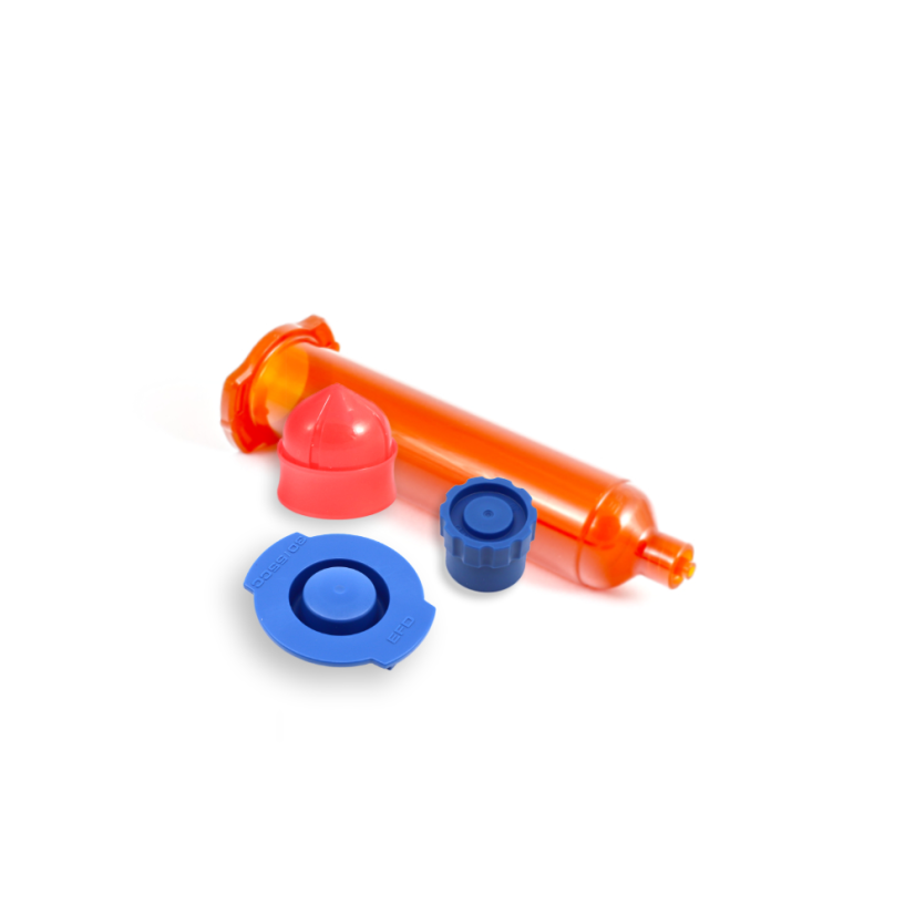 KARTUSZ BURSZTYNOWA + TŁOK CZERWONY + TIP/END CAPY NIEBIESKIE OPTIMUM 30CC ZESTAW 1000