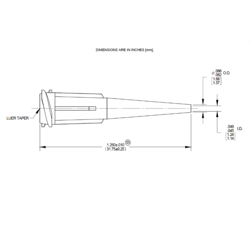 TAPERED TIP GAUGE 16 GREY STANDARD 1000