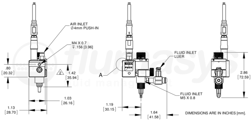 xQR41V NEEDLE VALVE STR CTRL BP PEEK
