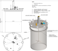 50L Standard-Druckbehälter mit pneumatischem Rührwerk