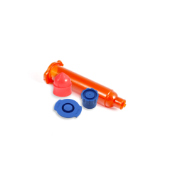 BARREL AMBER + PISTON RED + TIP/END CAPS BLUE OPTIMUM 10CC SET 1000