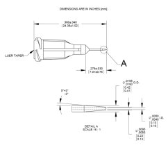 ZKOSENÝ DÁVKOVACÍ HROT 0,25″ ČIRÁ G33 1000