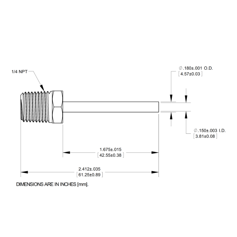 Celokovový hrot se závitem 1/4″NPT Gauge 7