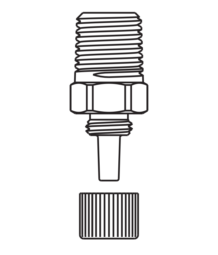 Spitzenadapter 1/4" NPT mit Haltemutter